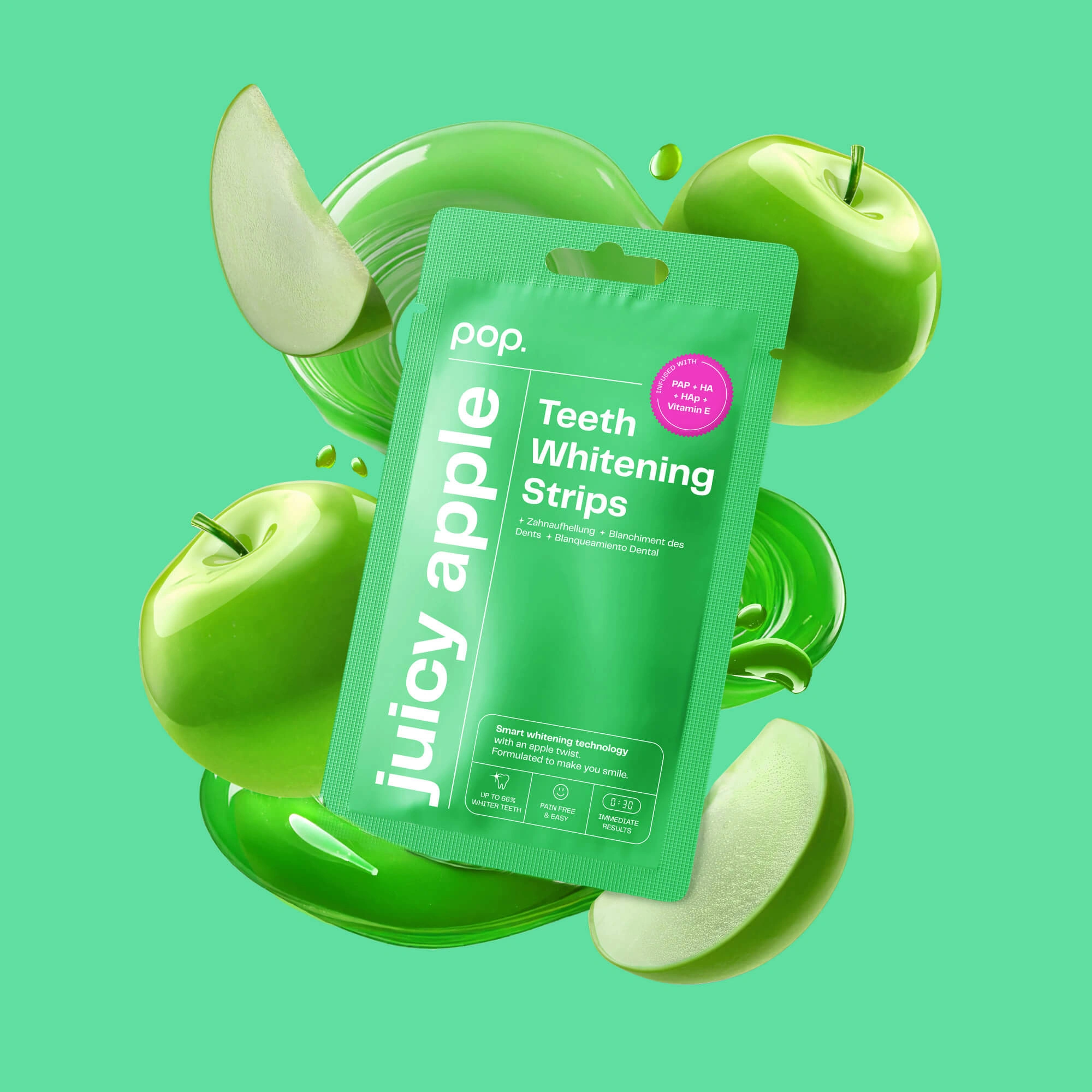 Pop "Juicy Apple" Teeth Whitening Strips - Image 3